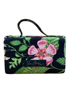 Vera Bradley Y2k Retired Print Travel Small Jewelry Box Black Floral